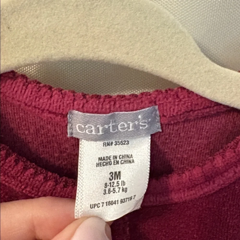 Vintage Carter's Burgundy Baby outfit